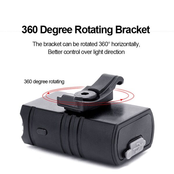 Foco Led delantero LED T6 para biciclet recargable por USB, 1000LM - Imagen 4