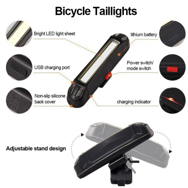Foco Led delantero LED T6 para biciclet recargable por USB, 1000LM - Imagen 6