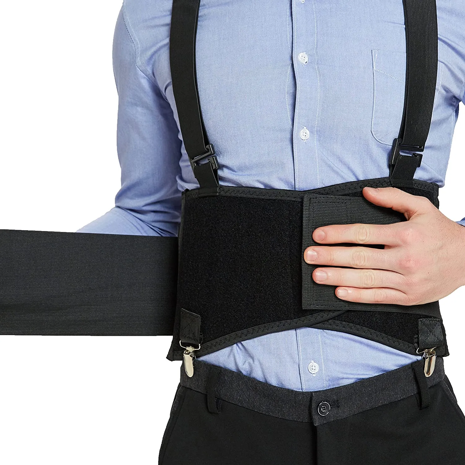 Cinturón de soporte Lumbar para espalda, tirantes extraíbles, cinturón de soporte inferior para elevación pesada y trabajo