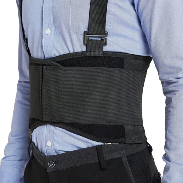 Cinturón de soporte Lumbar para espalda, tirantes extraíbles, cinturón de soporte inferior para elevación pesada y trabajo - Imagen 4