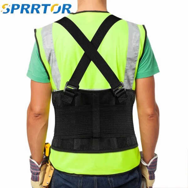 Cinturón de soporte Lumbar para espalda, tirantes extraíbles, cinturón de soporte inferior para elevación pesada y trabajo