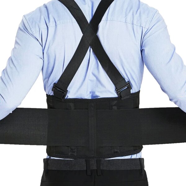 Cinturón de soporte Lumbar para espalda, tirantes extraíbles, cinturón de soporte inferior para elevación pesada y trabajo - Imagen 3