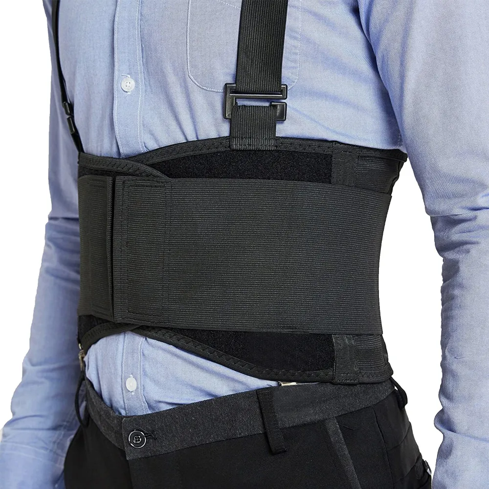 Cinturón de soporte Lumbar para espalda, tirantes extraíbles, cinturón de soporte inferior para elevación pesada y trabajo