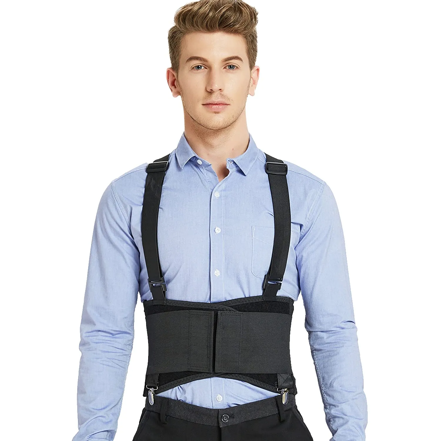 Cinturón de soporte Lumbar para espalda, tirantes extraíbles, cinturón de soporte inferior para elevación pesada y trabajo