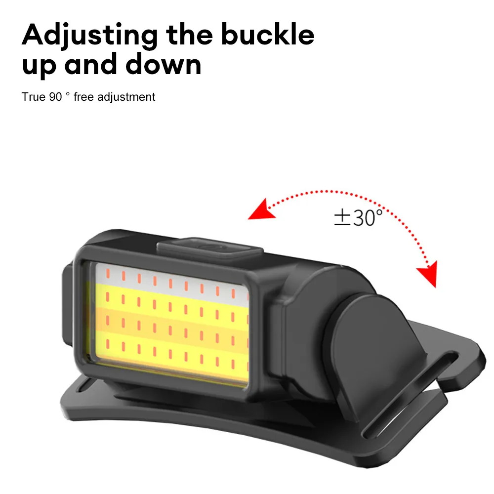 Faro portátil LED COB Con Antorcha de Luz Roja USB Recargable Linterna Ajustable Batería Incorporada Faros A Prueba de agua