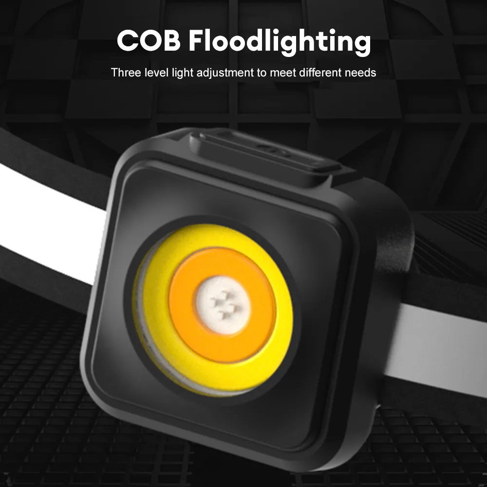 Faro portátil LED COB Con Antorcha de Luz Roja USB Recargable Linterna Ajustable Batería Incorporada Faros A Prueba de agua