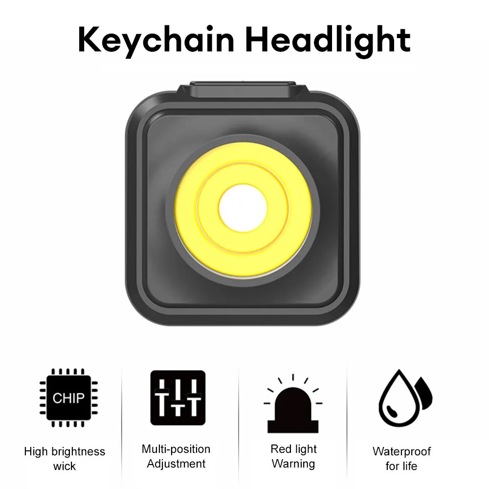Faro portátil LED COB Con Antorcha de Luz Roja USB Recargable Linterna Ajustable Batería Incorporada Faros A Prueba de agua