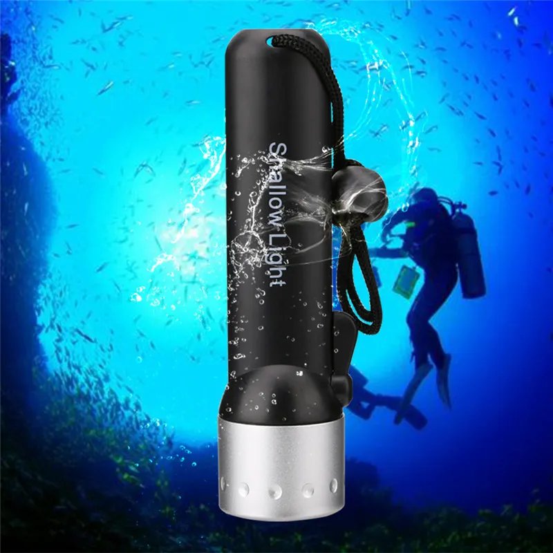 Linterna LED de buceo Q5 impermeable, luz Flash subacuática para buceo, camping, trabajo al aire libre