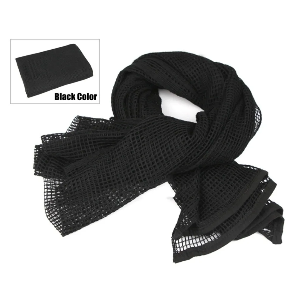 Tactical Scarf Camouflage Mesh Neck Scarf Net Keffiyeh Sniper Face Scarf Veil Shemagh Head Wrap Outdoor Face Scarf Bandana