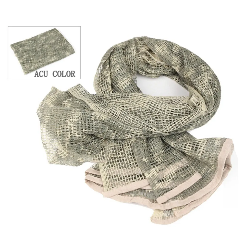 Tactical Scarf Camouflage Mesh Neck Scarf Net Keffiyeh Sniper Face Scarf Veil Shemagh Head Wrap Outdoor Face Scarf Bandana