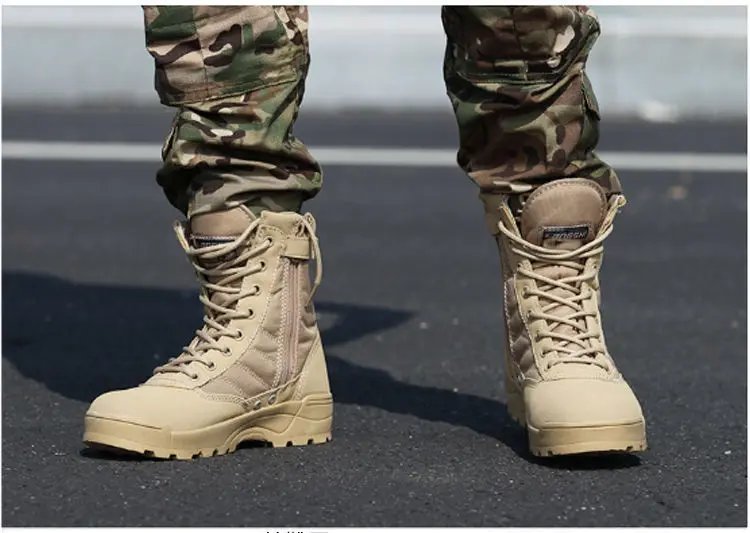 Botas tácticas de combate para hombre, zapatos de escalada al aire libre, SWAT, de alta ayuda, para verano, 2024