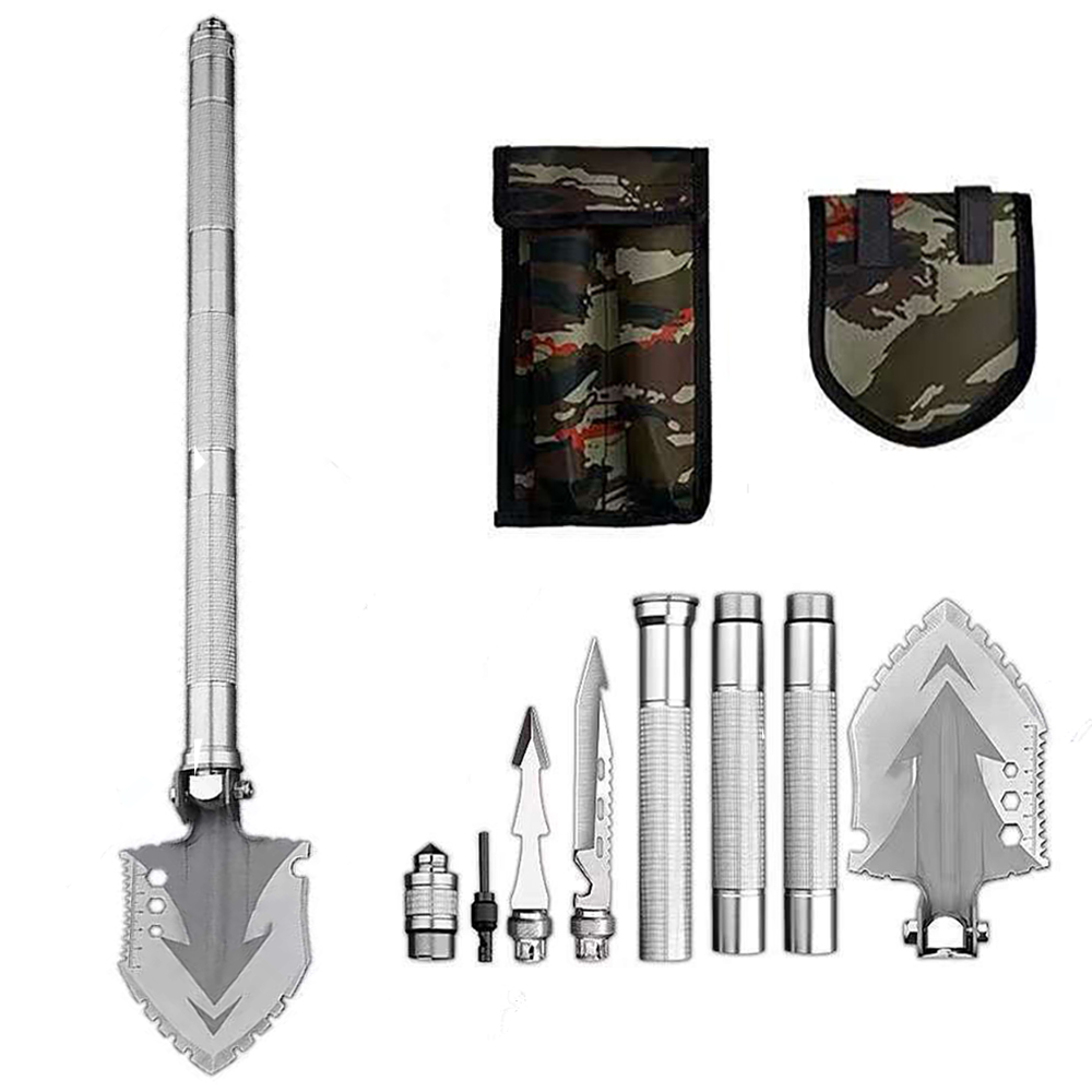 Pala militar plegable multifunción, Kit de supervivencia al aire libre, herramientas de jardín, Camping, 63cm