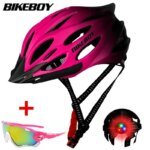BIKEBOY-Casco de ciclismo ultraligero, moldeado integralmente, de seguridad, transpirable, con luz trasera