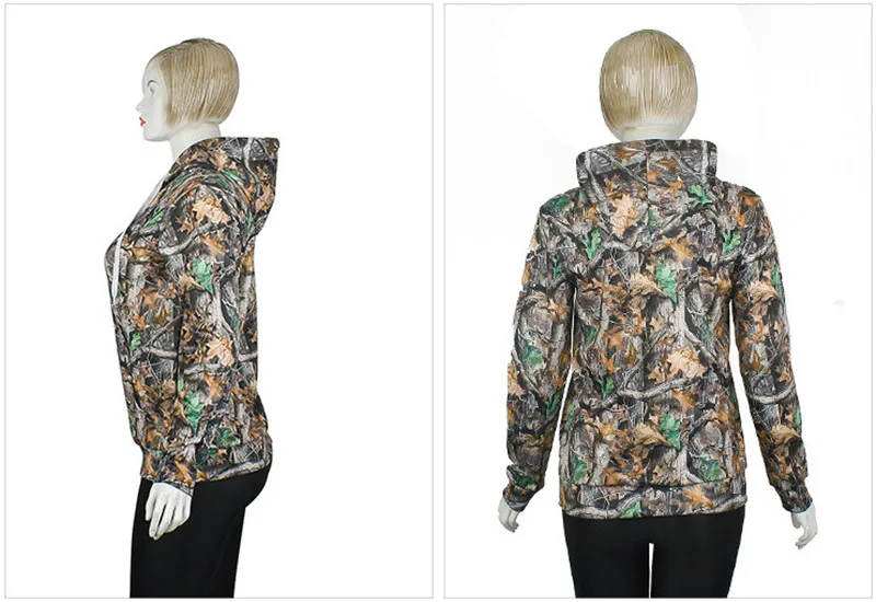 Sudadera con estampado Digital 3D de Hojas de arce biónico, ropa de camuflaje y pino para pesca, Camping, caza, Abrigos, Chaquetas con gorro