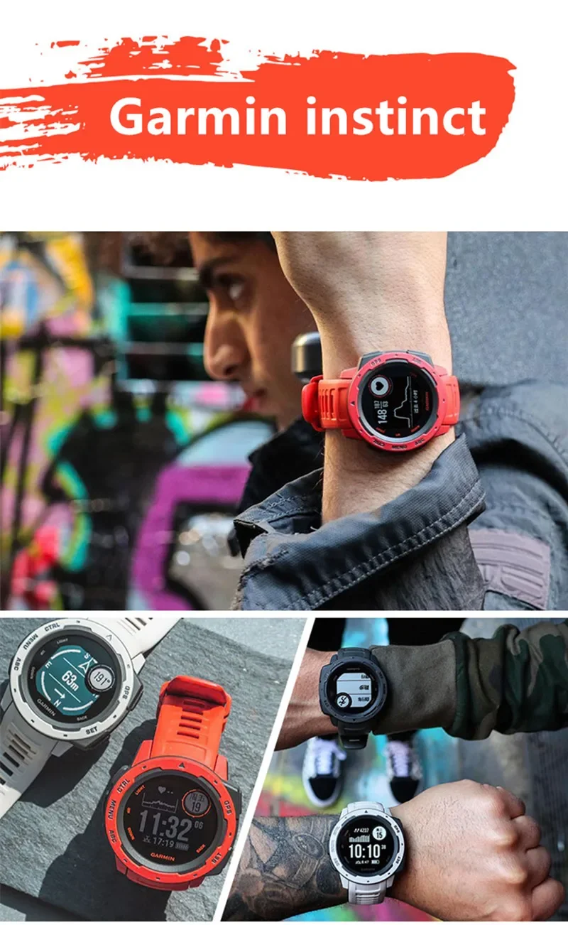 Garmin Instinct-reloj deportivo inteligente para correr, dispositivo con GPS, detección de frecuencia cardíaca y oxígeno en sangre, senderismo al aire libre, montañismo, novedad de 95%