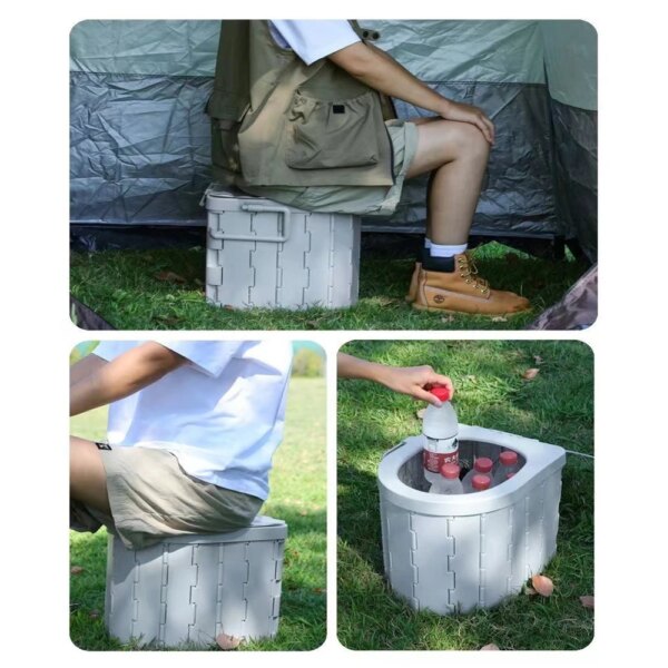 Baño Quimico Portatil Baño Camping Wc Baño Plegable +20bolsa - Imagen 5