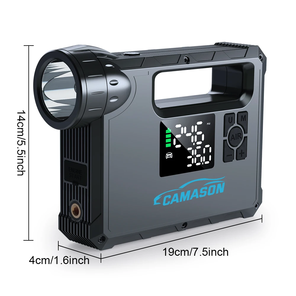 5 in 1 Car Jump Starter with air Compressor Portable Flashlight Starting Device Power Bank Battery Automotive Booster start 5 in 1 Car Jump Starter with air Compressor Portable Flashlight Starting Device Power Bank Battery Automotive Booster start