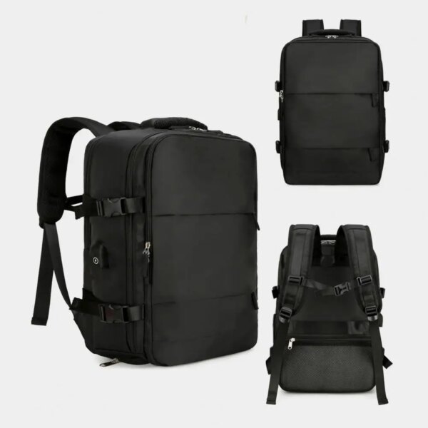 Mochila de viaje con carga USB, mochila impermeable