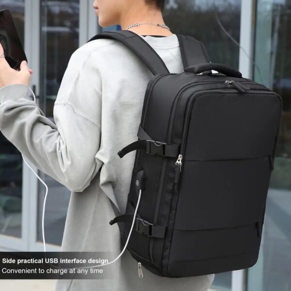 Mochila de viaje con carga USB, mochila impermeable - Imagen 6