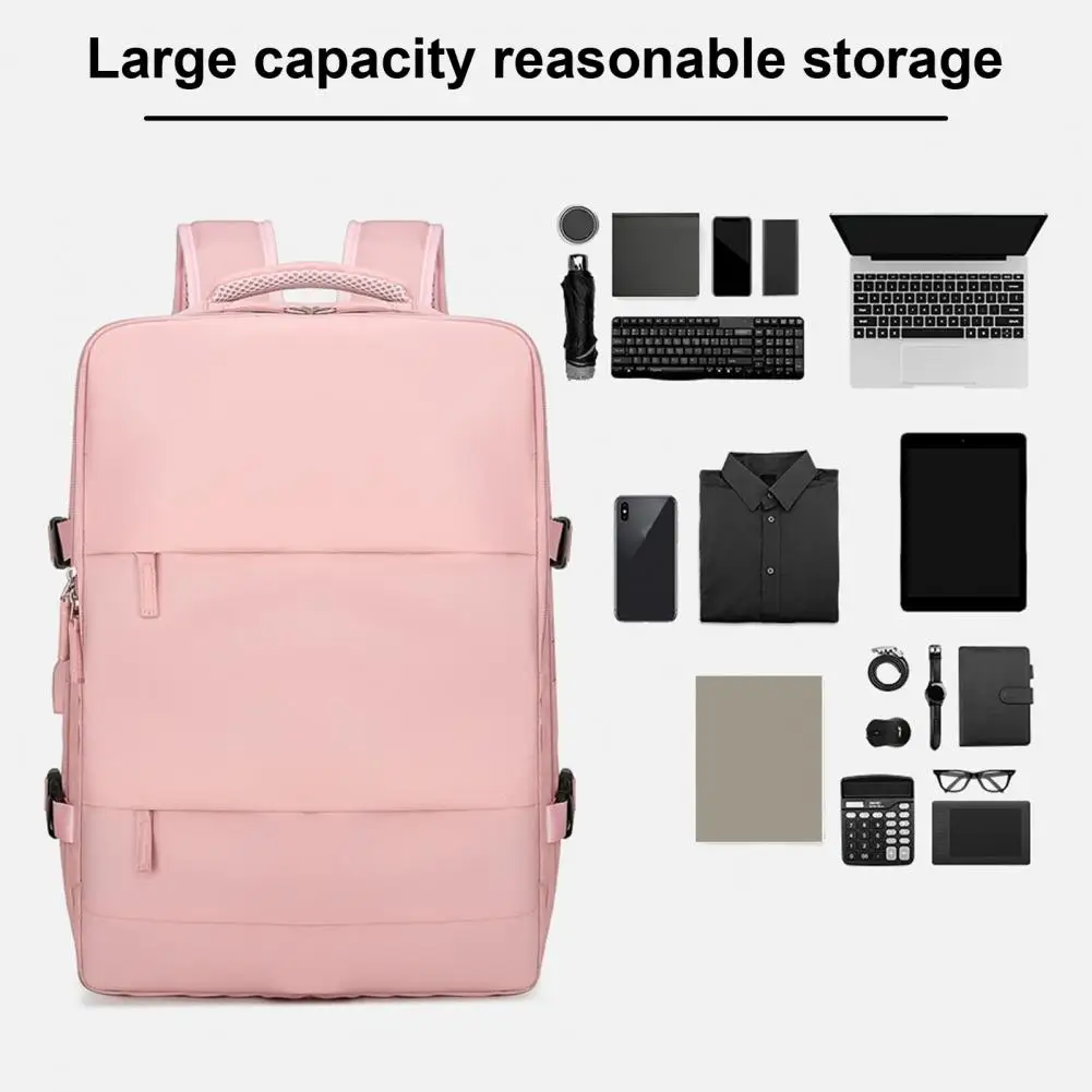 Travel Backpack Flight Approved Carry Backpack USB Charging Hole Lightweight Bag Waterproof Causal Bookbag College Travel Work