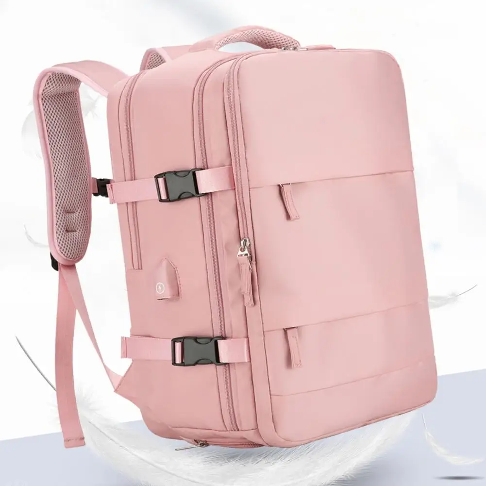 Travel Backpack Flight Approved Carry Backpack USB Charging Hole Lightweight Bag Waterproof Causal Bookbag College Travel Work