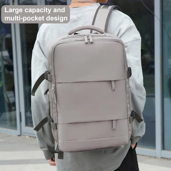 Mochila de viaje con carga USB, mochila impermeable - Imagen 5