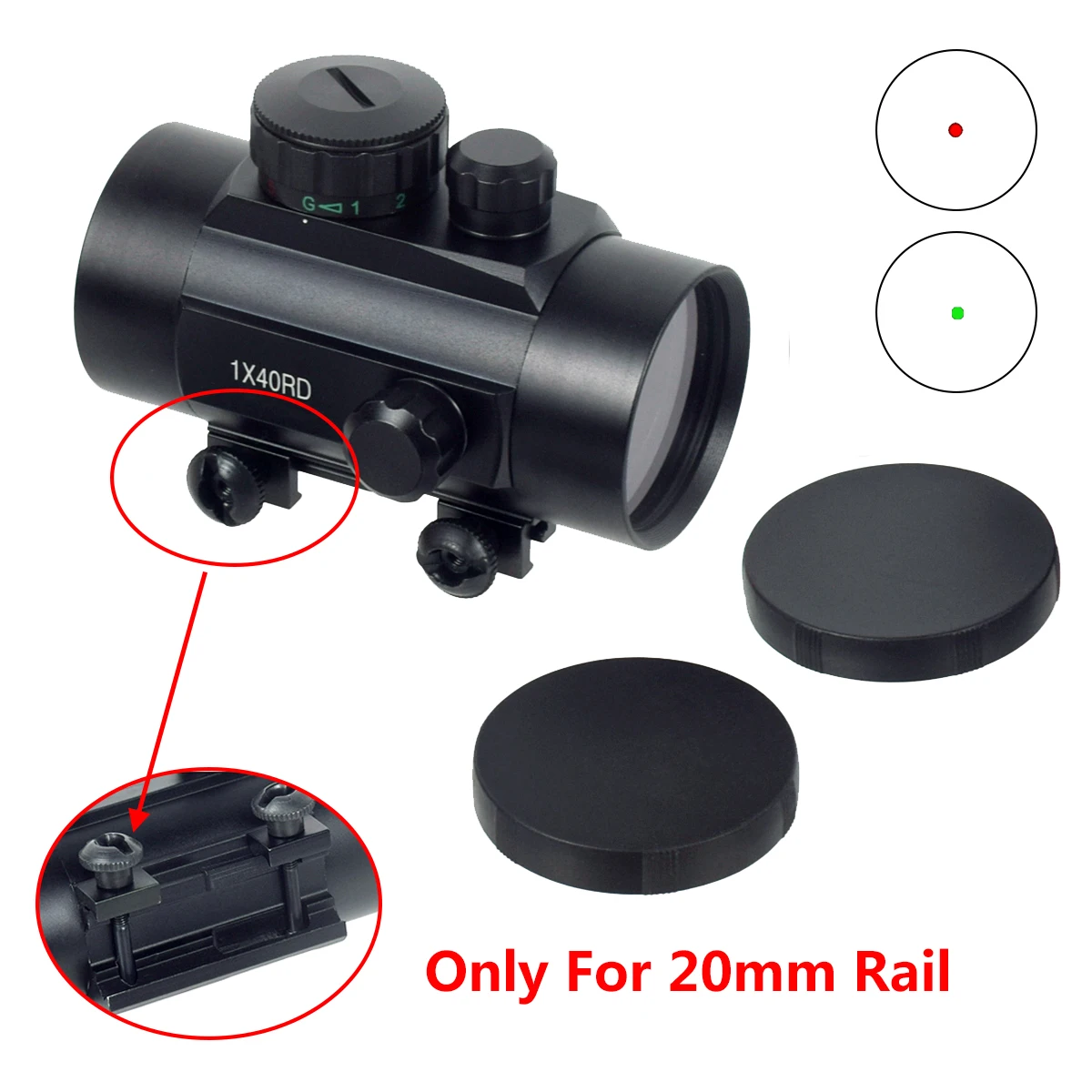 Tactical 1x30 1x40 Red Green Dot Scope Sight Tactical Riflescope Collimator For 20mm Pictinny Rail Mount Airsoft Air Hunting