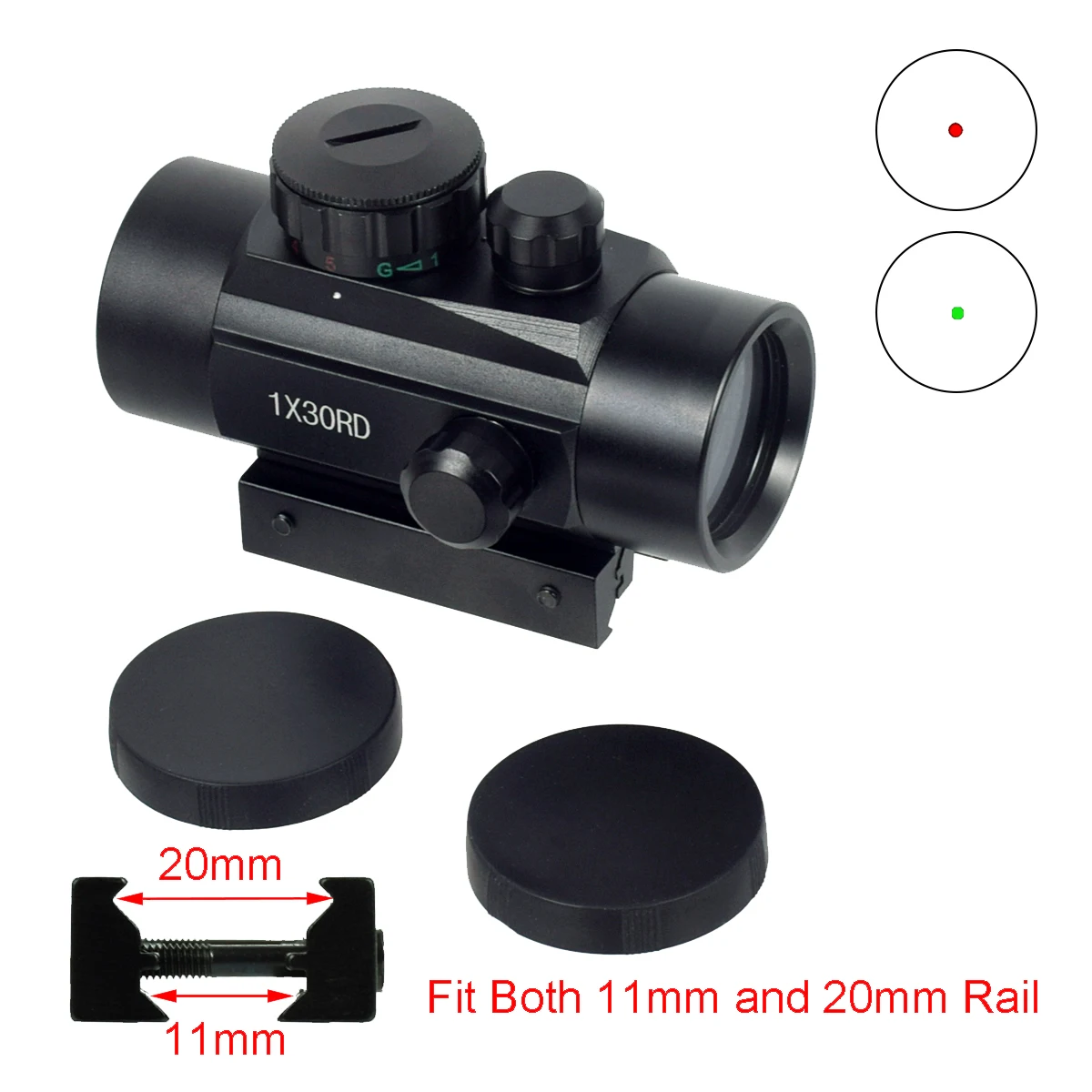 Tactical 1x30 1x40 Red Green Dot Scope Sight Tactical Riflescope Collimator For 20mm Pictinny Rail Mount Airsoft Air Hunting