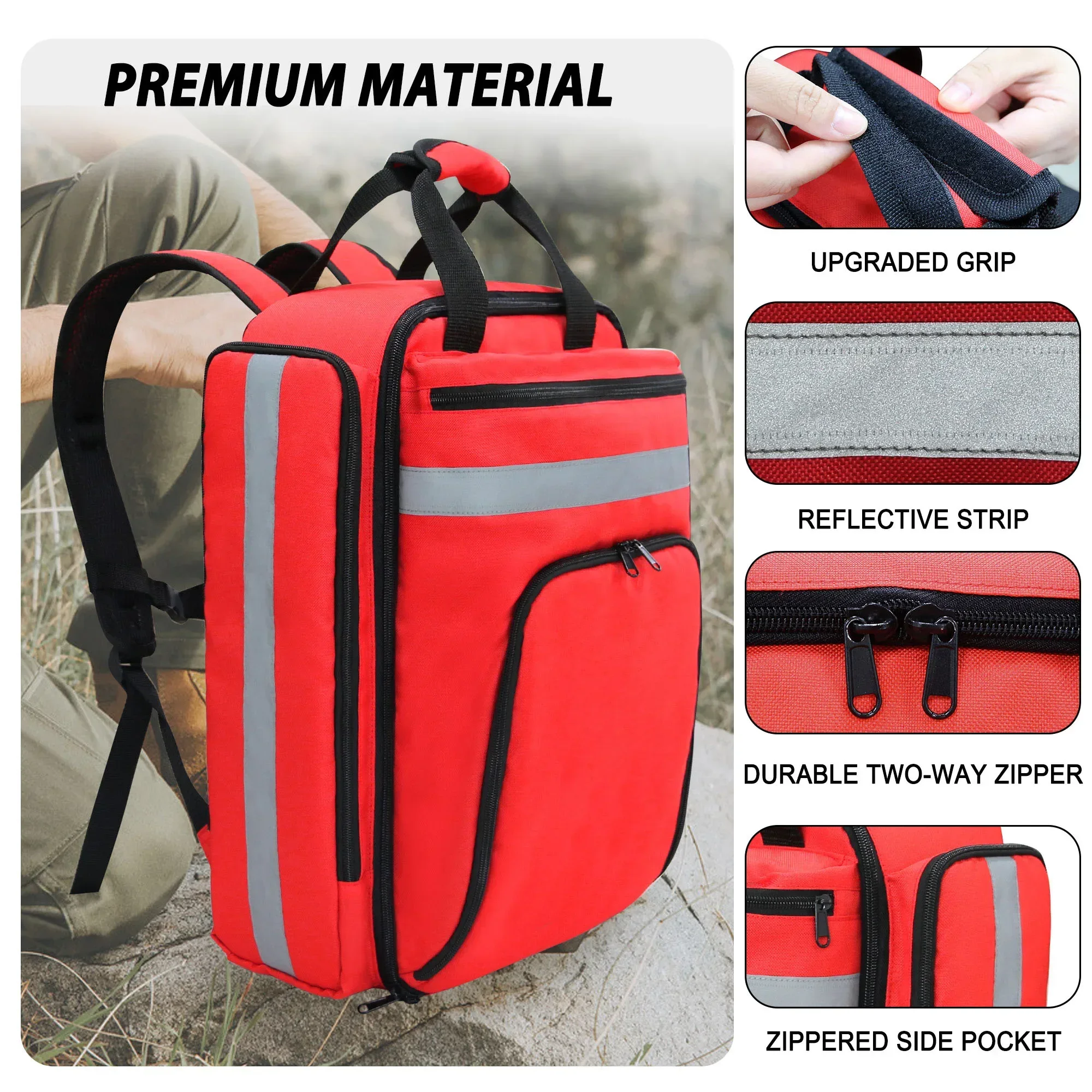 First Aid Kits Emergency Foldable Rescue Backpacks Large Capacity Sorted Storage Outdoor Camping Survival Kits Medical Kits First Aid Kits Emergency Foldable Rescue Backpacks Large Capacity Sorted Storage Outdoor Camping Survival Kits Medical Kits