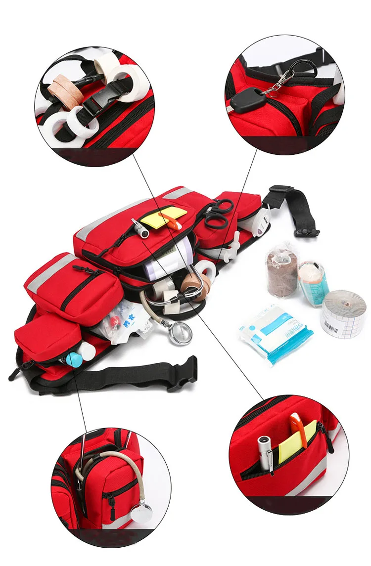 Empty Rescue Waist Bag First Aid Bag For Camping Travel Medical Storage Medical Organizer Outdoor Emergency Survival Running