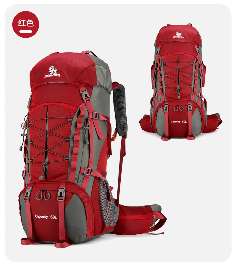 80L Mountaineering Bag,Large Capacity Rainproof Wear-Resistant Nylon Breathable,Outdoor Travel Hiking Camping Sports Backpack