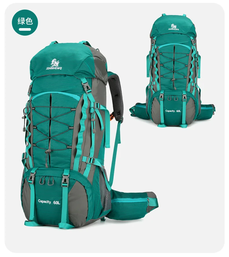 80L Mountaineering Bag,Large Capacity Rainproof Wear-Resistant Nylon Breathable,Outdoor Travel Hiking Camping Sports Backpack