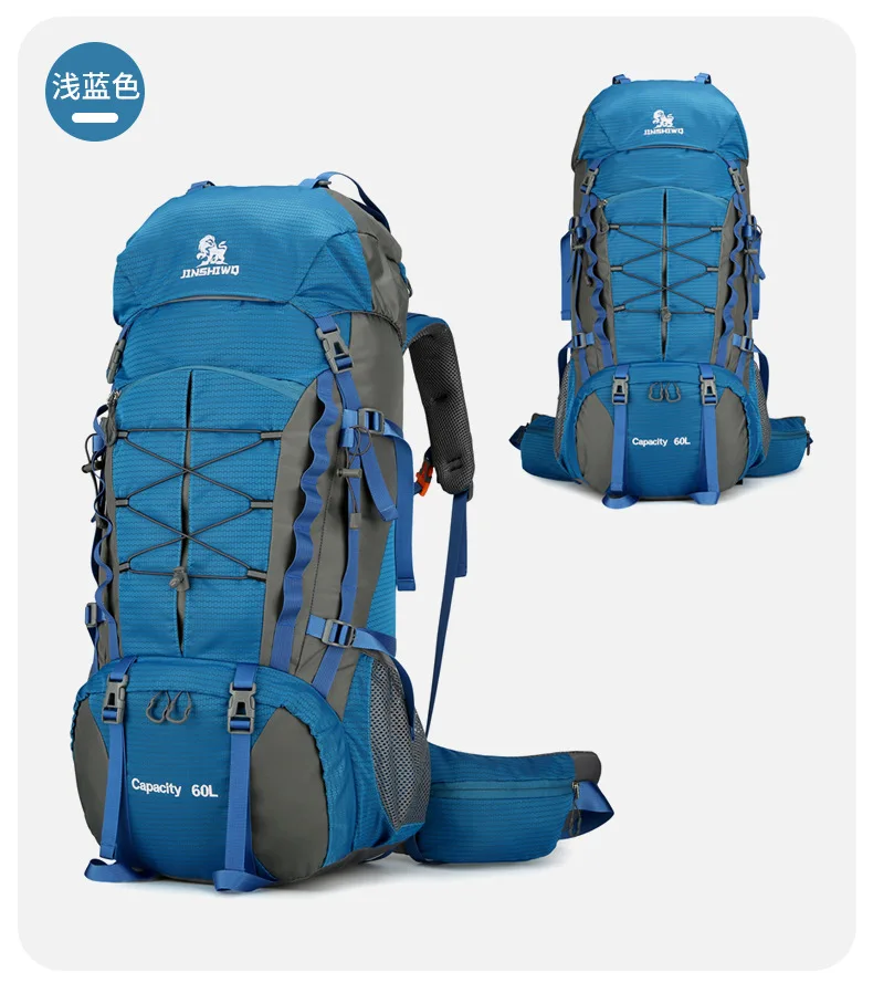 80L Mountaineering Bag,Large Capacity Rainproof Wear-Resistant Nylon Breathable,Outdoor Travel Hiking Camping Sports Backpack