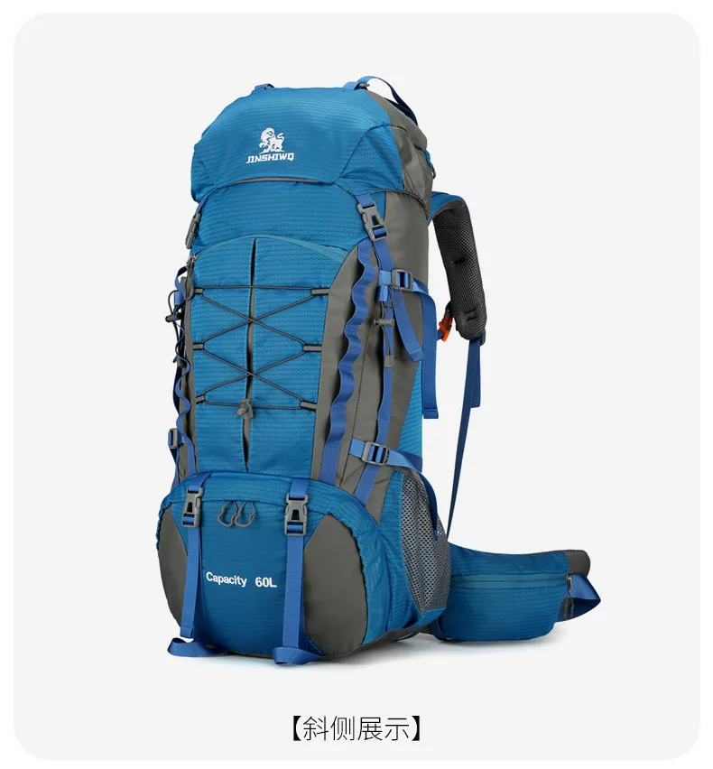 80L Mountaineering Bag,Large Capacity Rainproof Wear-Resistant Nylon Breathable,Outdoor Travel Hiking Camping Sports Backpack