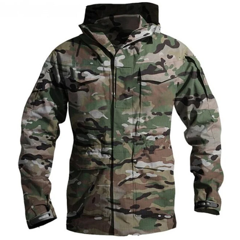 Chaqueta táctica M65 para hombre, impermeable, senderismo, con capucha para lluvia - Imagen 5