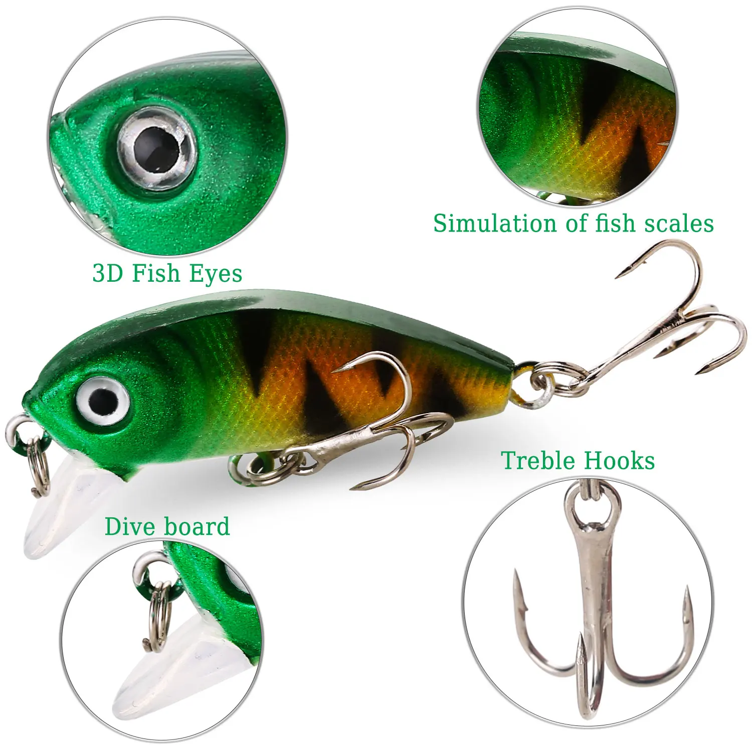 Sougayilang Fishing Bait Set 4PCS Wobbler Anti-corrosion Hook Bass Fishing Lure for Sea Carp Fishing Tackles De Pesca