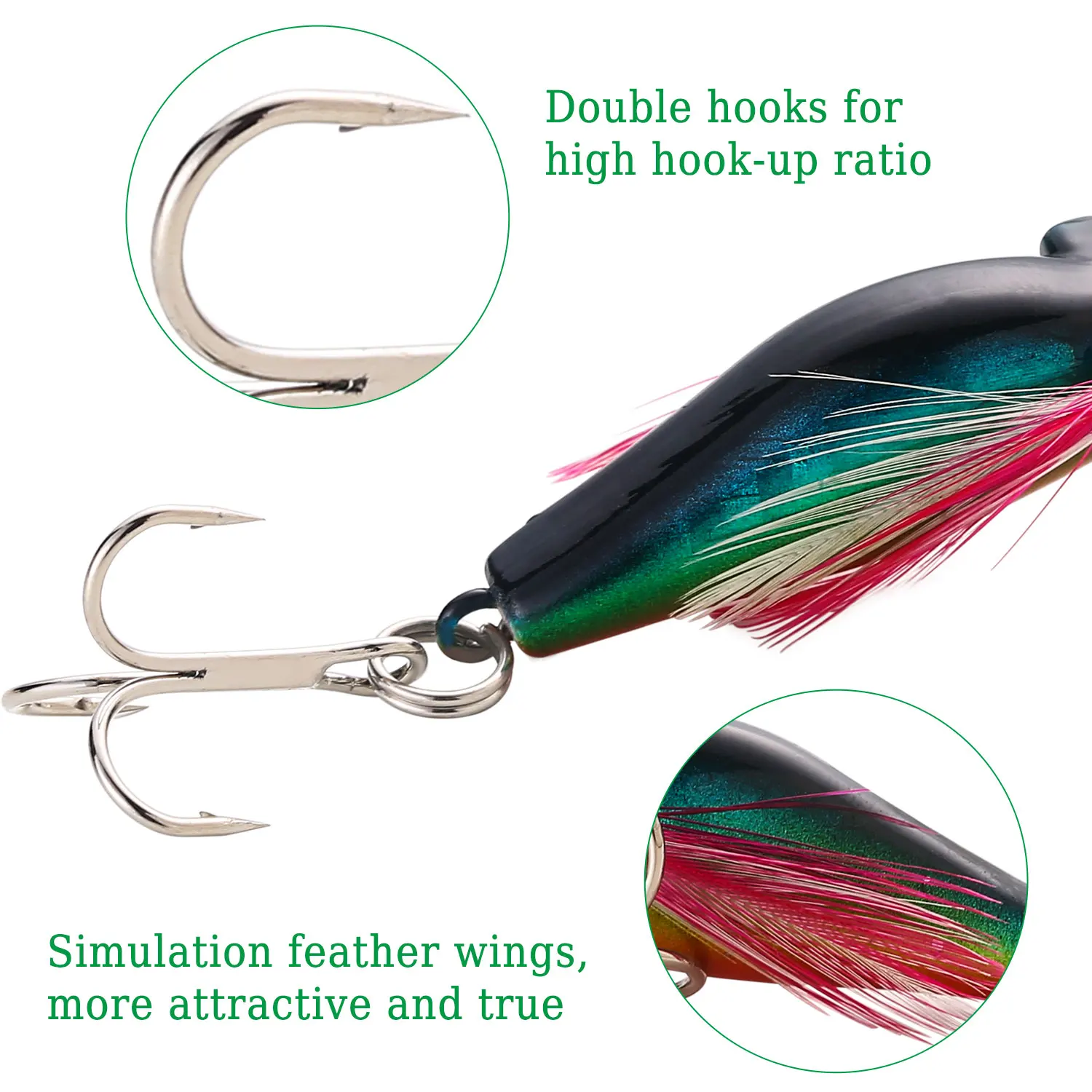 Sougayilang Fishing Bait Set 4PCS Wobbler Anti-corrosion Hook Bass Fishing Lure for Sea Carp Fishing Tackles De Pesca