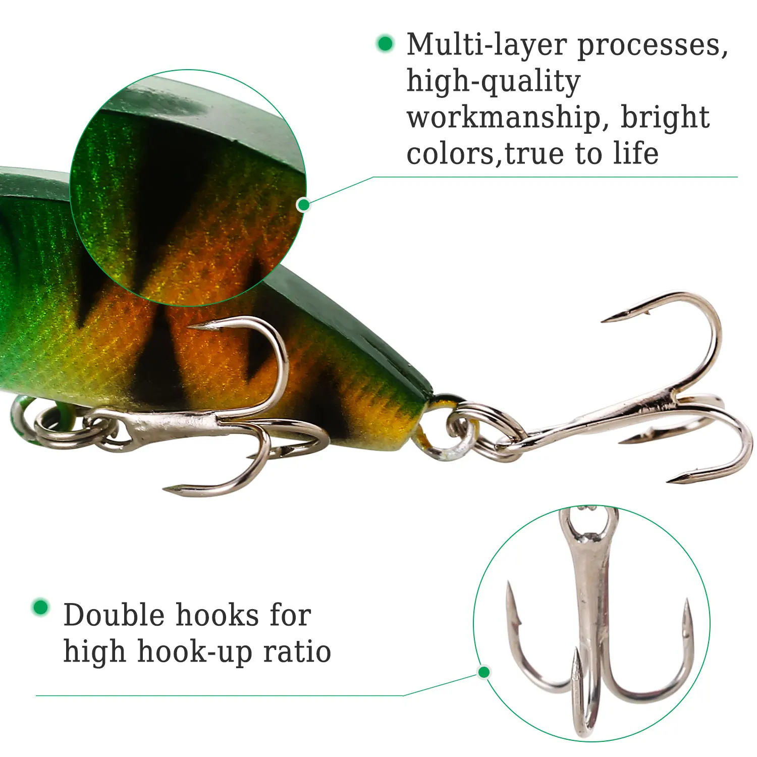 Sougayilang Fishing Bait Set 4PCS Wobbler Anti-corrosion Hook Bass Fishing Lure for Sea Carp Fishing Tackles De Pesca