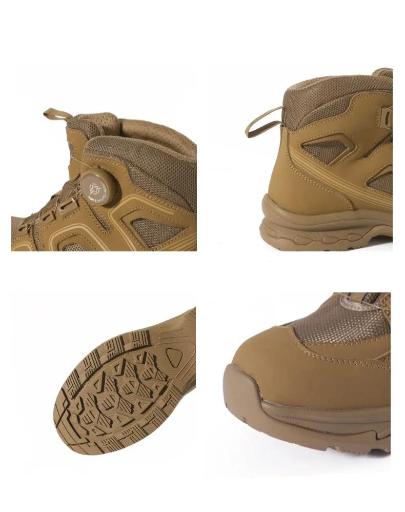 ESDY Men's Outdoor Hiking Mountain Climbing Shoes Mid-Calf Tactical Boots Breathable leather Upgraded Version for Trekking