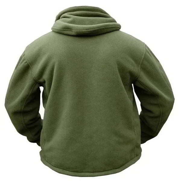 Winter Fleece Jacket Men's Military Tactical Jacket Solid Warm Fleece Coats with Hat Outdoor Sports Combat Hiking Polar Jacket